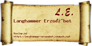 Langhammer Erzsébet névjegykártya