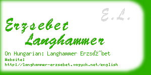 erzsebet langhammer business card